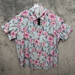 In'voland Womens 24W blouse tunic blue pink floral NEW